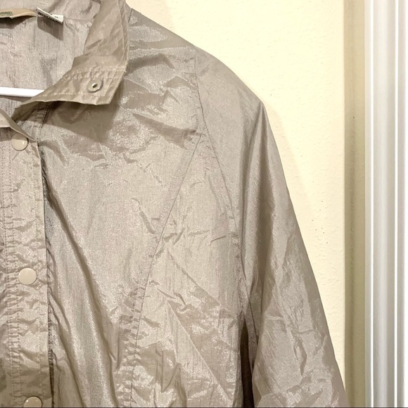 VTG HABAND Womens bomber metallic Coat Jacket Tan Fully Lined Nylon SIZE M - Picture 4 of 8
